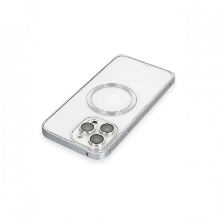 Joy Tekno iPhone 15 Pro Max Kılıf Metal Bumper Magneticsafe Kapak