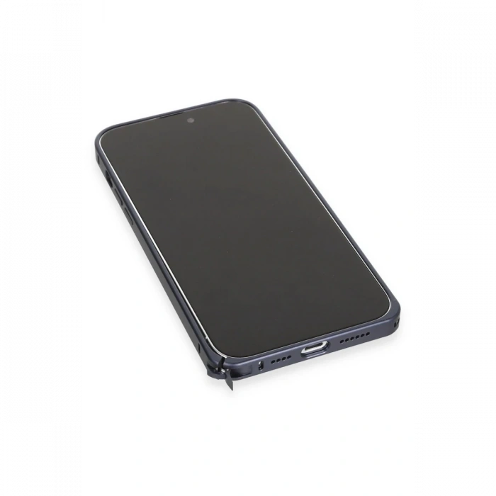 Joy Tekno iPhone 15 Pro Max Kılıf Metal Bumper Magneticsafe Kapak