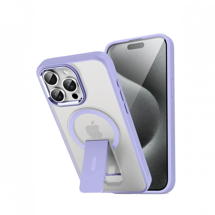 iPhone 15 Pro Max Tork Magsafe Standlı Kapak - Lila