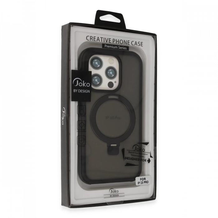Joy Tekno iPhone 15 Pro Zorda Airbag Magsafe Standlı Kapak