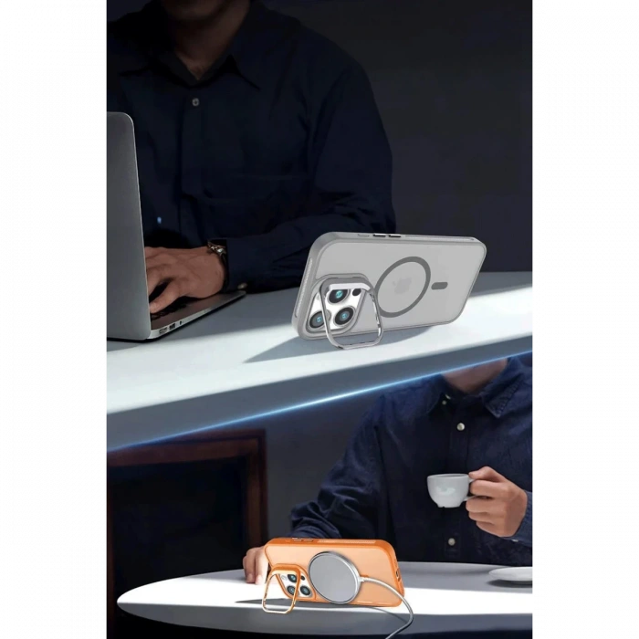 iPhone 16 Pro Max Flet Lens Magsafe Kapak - Turuncu