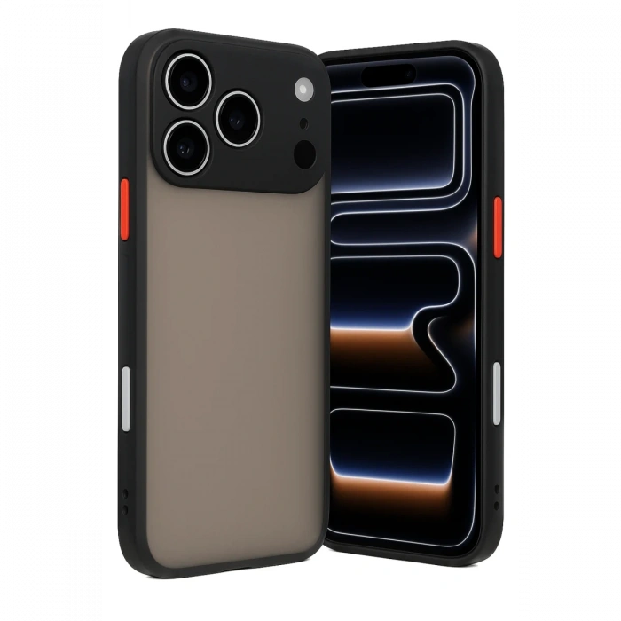 Joy Tekno iPhone 17 Pro Max Kılıf Montreal Silikon Kapak - Siyah