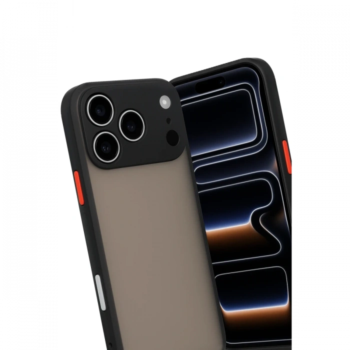 Joy Tekno iPhone 17 Pro Max Kılıf Montreal Silikon Kapak - Siyah