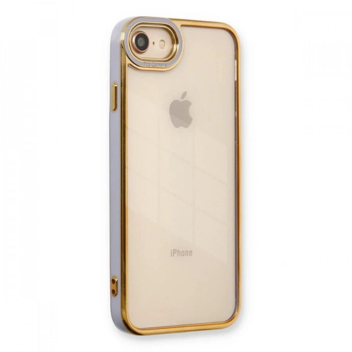 iPhone 7 Kılıf Liva Lens Silikon - Lila