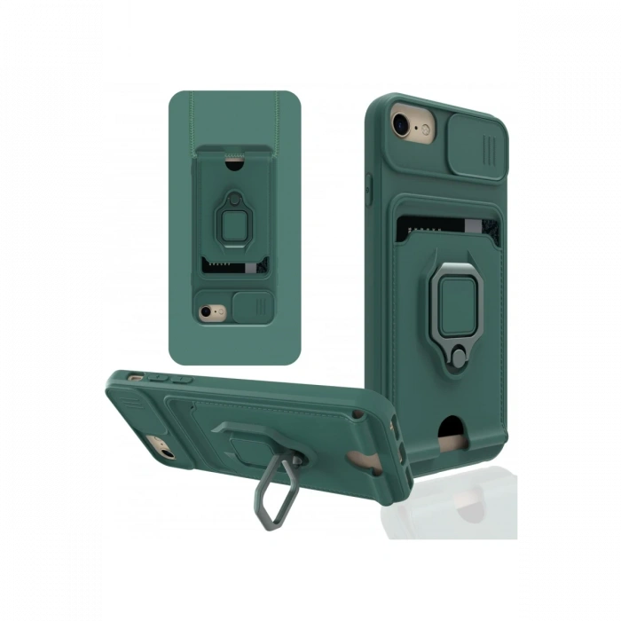 iPhone 7 Kılıf Zuma Kartvizitli Yüzüklü Silikon