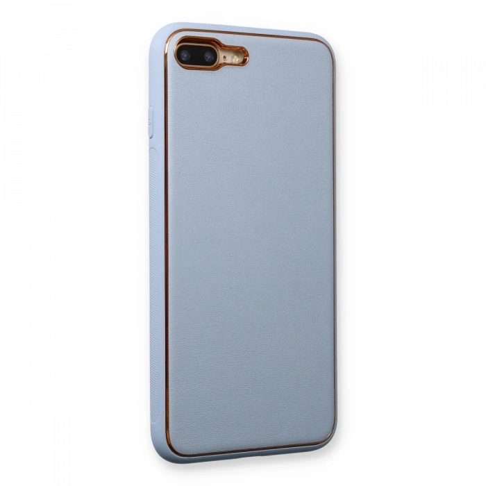 iPhone 7 Plus Kılıf Coco Deri Silikon Kapak - Açık Mavi