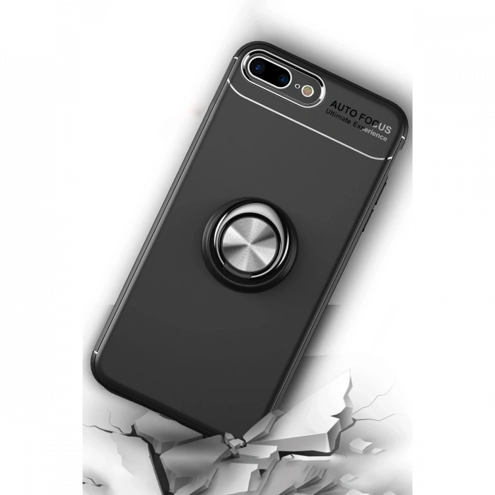 iPhone 7 Plus Kılıf Range Yüzüklü Silikon - Kırmızı