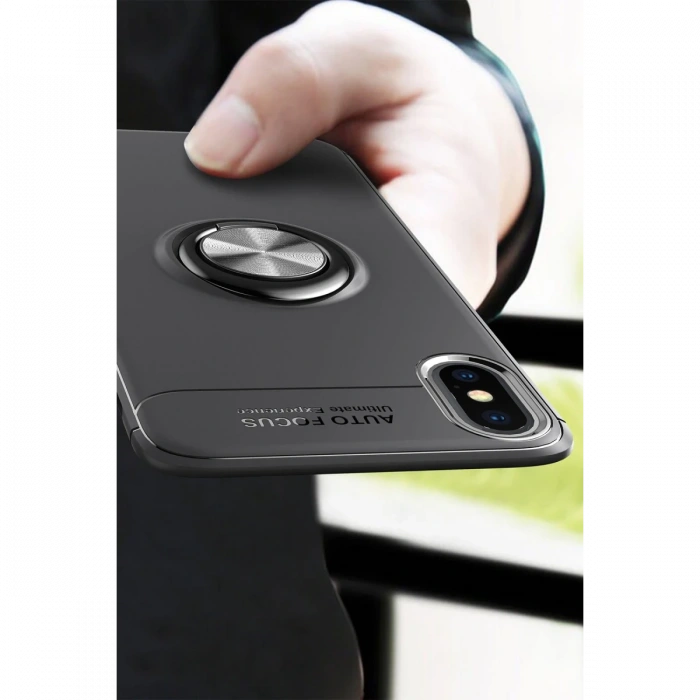 Joy Tekno iPhone XS Kılıf Range Yüzüklü Silikon - Kırmızı