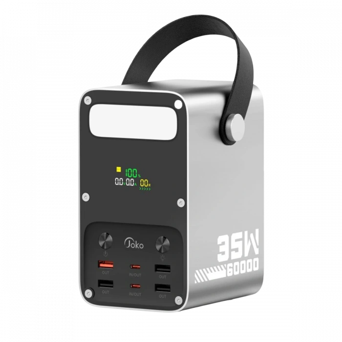 Joy Tekno J51 60.000 mAh Dijital Sarj Göstergeli Led Işıklı 35W PD Powerbank - Gümüş