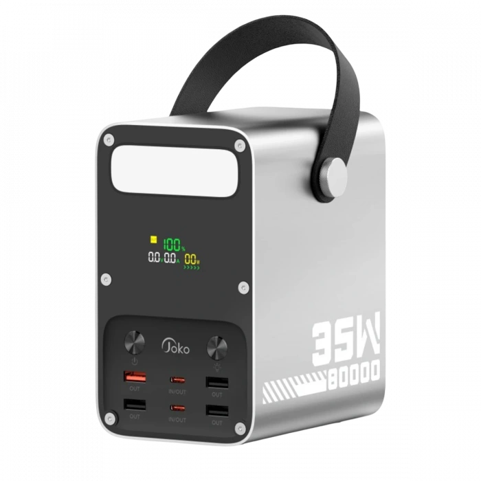 Joy Tekno J52 80.000 mAh Dijital Şarj Göstergeli Led Işıklı 35W PD Powerbank - Gümüş