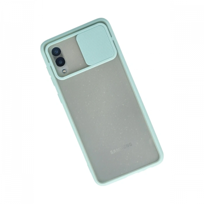 Samsung Galaxy A02 Kılıf Palm Buzlu Kamera Sürgülü Silikon