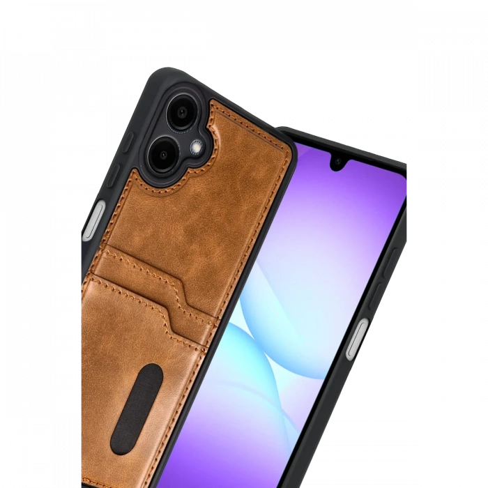 Joy Tekno Samsung Galaxy A07 4G Sara Kartvizitli Deri Kılıf