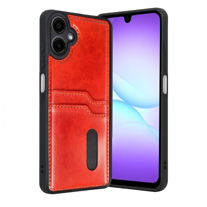 Joy Tekno Samsung Galaxy A07 4G Sara Kartvizitli Deri Kılıf