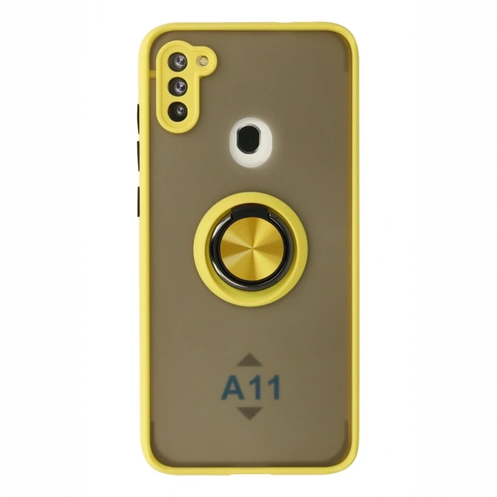 Samsung Galaxy A11 Kılıf Montreal Yüzüklü Silikon Kapak