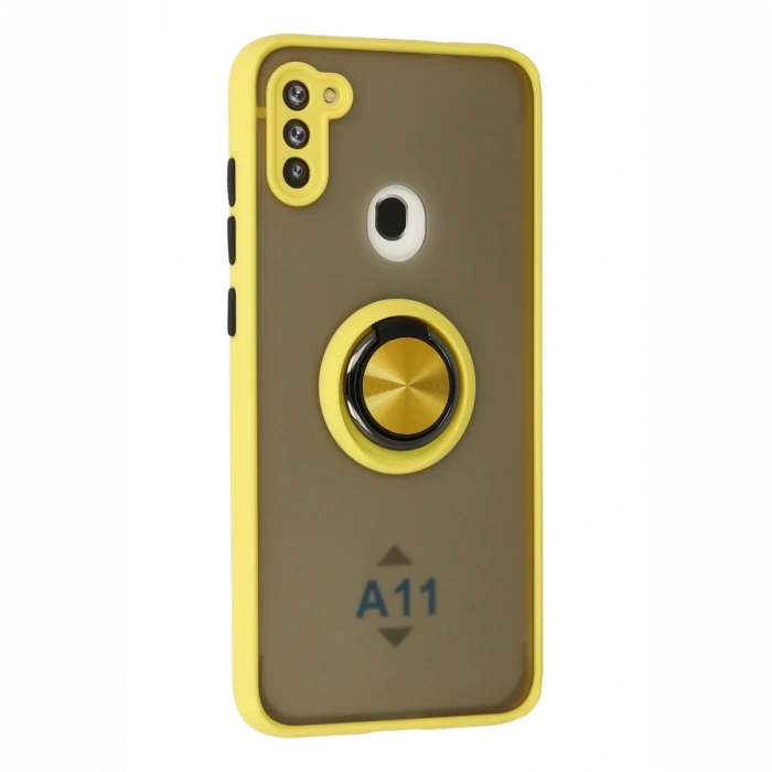 Samsung Galaxy A11 Kılıf Montreal Yüzüklü Silikon Kapak