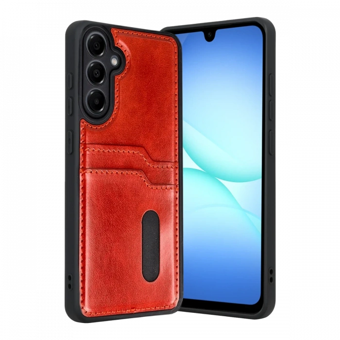 Joy Tekno Samsung Galaxy A17 5G Sara Kartvizitli Deri Kılıf