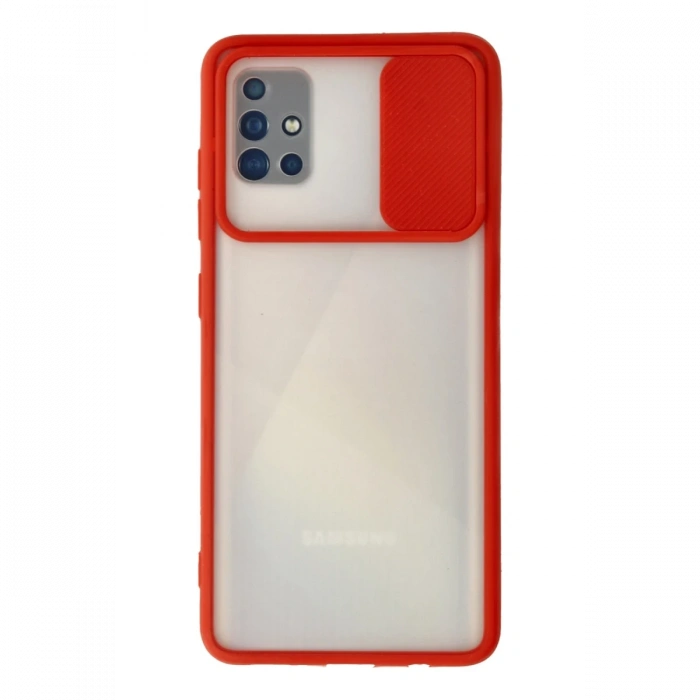 Samsung Galaxy A71 Kılıf Palm Buzlu Kamera Sürgülü Silikon