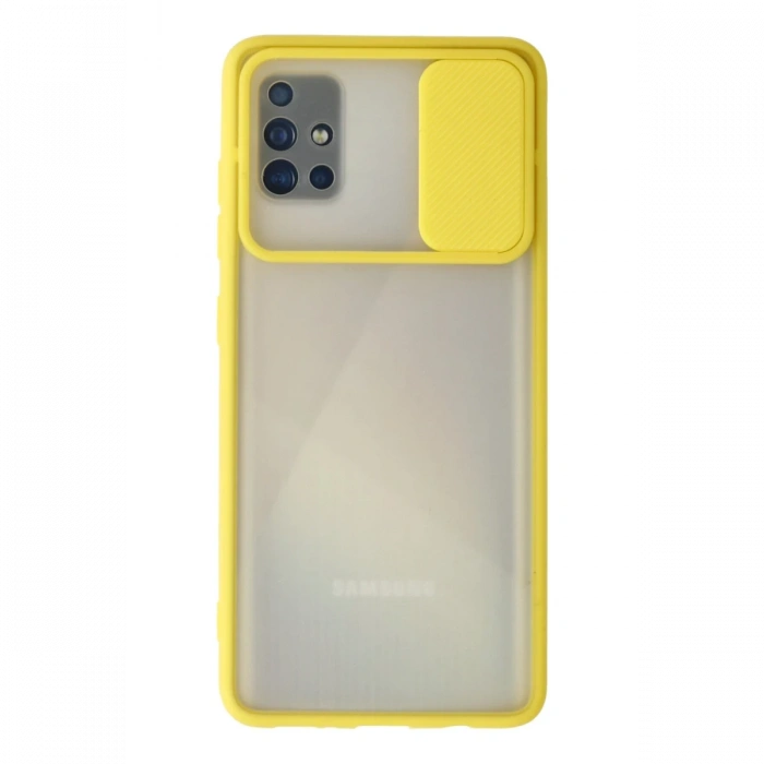 Samsung Galaxy A71 Kılıf Palm Buzlu Kamera Sürgülü Silikon