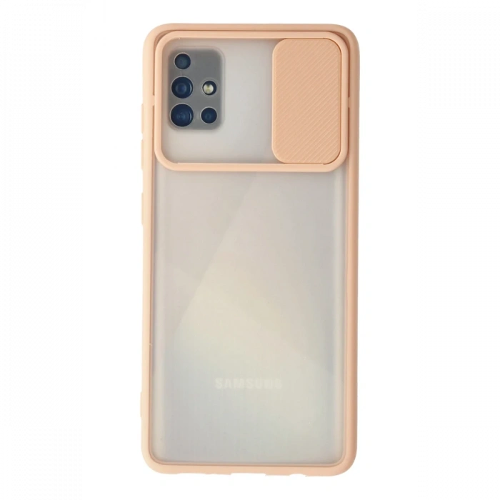 Samsung Galaxy A71 Kılıf Palm Buzlu Kamera Sürgülü Silikon
