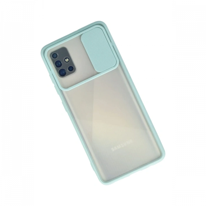Samsung Galaxy A71 Kılıf Palm Buzlu Kamera Sürgülü Silikon