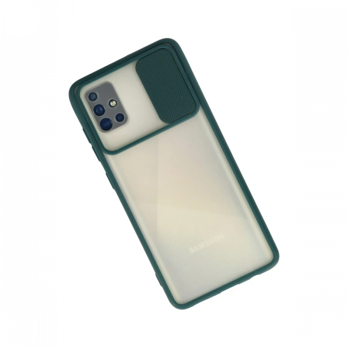 Samsung Galaxy A71 Kılıf Palm Buzlu Kamera Sürgülü Silikon