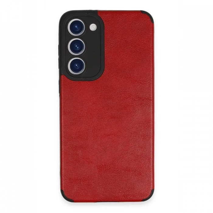 Joy Tekno Samsung Galaxy S23 Kılıf Loop Deri Silikon - Kırmızı
