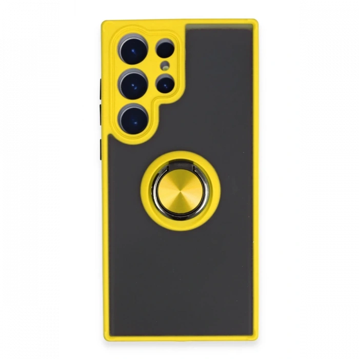 Samsung Galaxy S23 Ultra Kılıf Montreal Yüzüklü Silikon Kapak