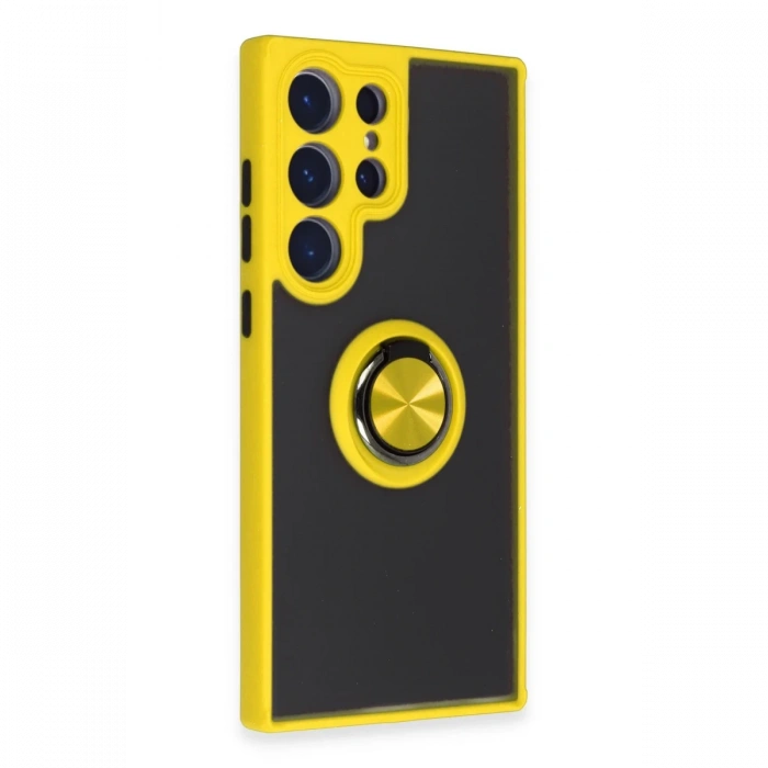 Samsung Galaxy S23 Ultra Kılıf Montreal Yüzüklü Silikon Kapak