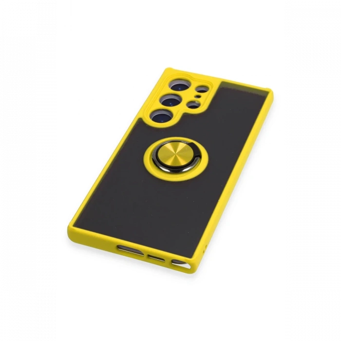 Samsung Galaxy S23 Ultra Kılıf Montreal Yüzüklü Silikon Kapak