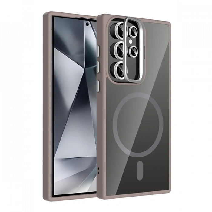 Joy Tekno Samsung Galaxy S23 Ultra Remim Lensli Magsafe Standlı Kapak