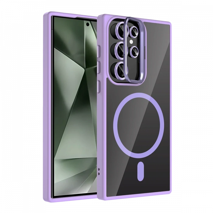 Joy Tekno Samsung Galaxy S23 Ultra Remim Lensli Magsafe Standlı Kapak