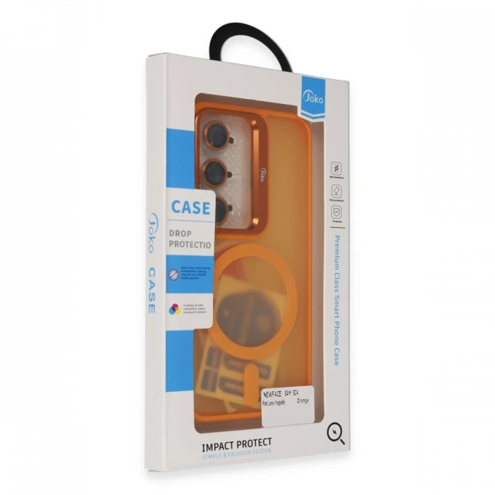 Joy Tekno Samsung Galaxy S24 Plus Flet Lens Magsafe Kapak - Turuncu
