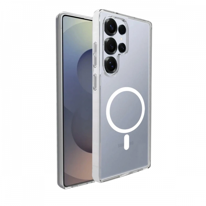 Joy Tekno Samsung Galaxy S24 Ultra Combo Sert Şeffaf Magsafe Kapak - Şeffaf