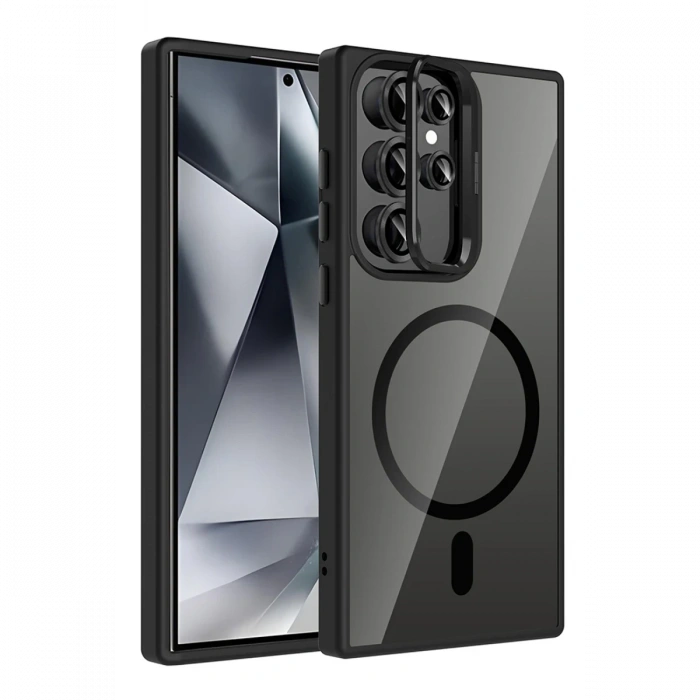 Joy Tekno Samsung Galaxy S24 Ultra Remim Lensli Magsafe Standlı Kapak