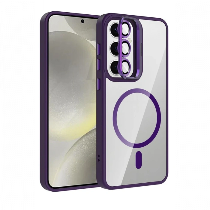 Joy Tekno Samsung Galaxy S25 Remim Lensli Magsafe Standlı Kapak