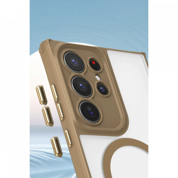 Samsung Galaxy S25 Ultra Kılıf Enka Magsafe Silikon Kılıf - Şeffaf