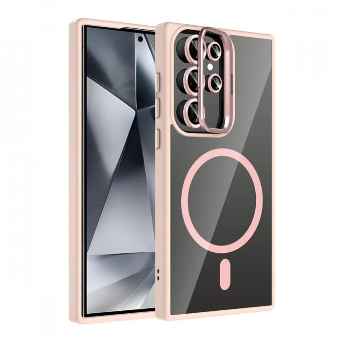 Joy Tekno Samsung Galaxy S25 Ultra Remim Lensli Magsafe Standlı Kapak