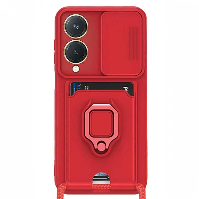 Vivo Y17S Kılıf Zuma Kartvizitli Yüzüklü Silikon