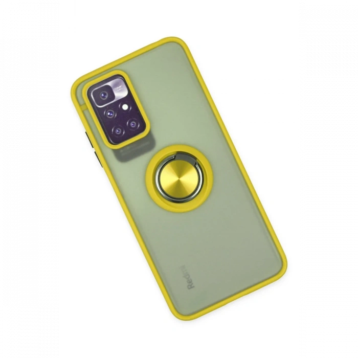 Xiaomi Redmi 10 2022 Kılıf Montreal Yüzüklü Silikon Kapak - Sarı
