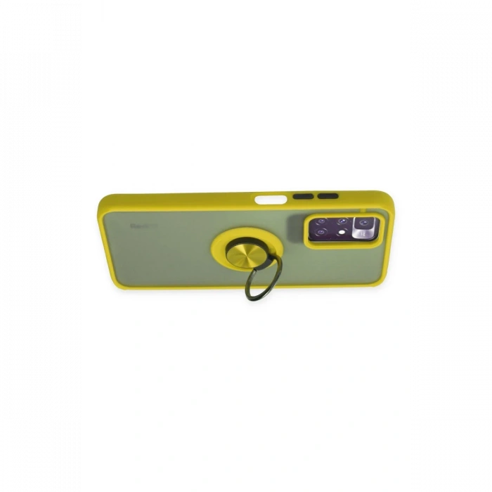 Xiaomi Redmi 10 2022 Kılıf Montreal Yüzüklü Silikon Kapak - Sarı