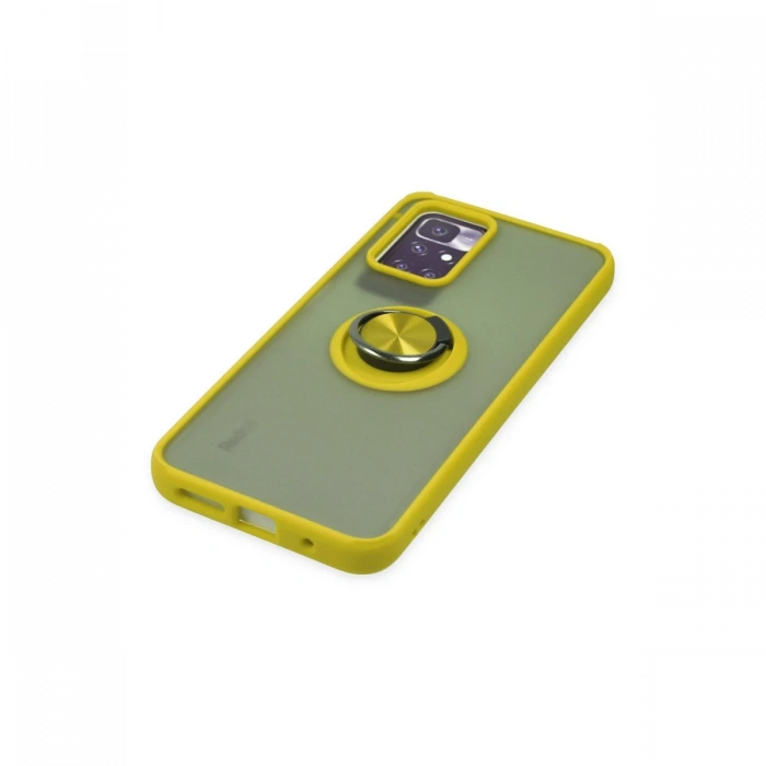 Xiaomi Redmi 10 2022 Kılıf Montreal Yüzüklü Silikon Kapak - Sarı