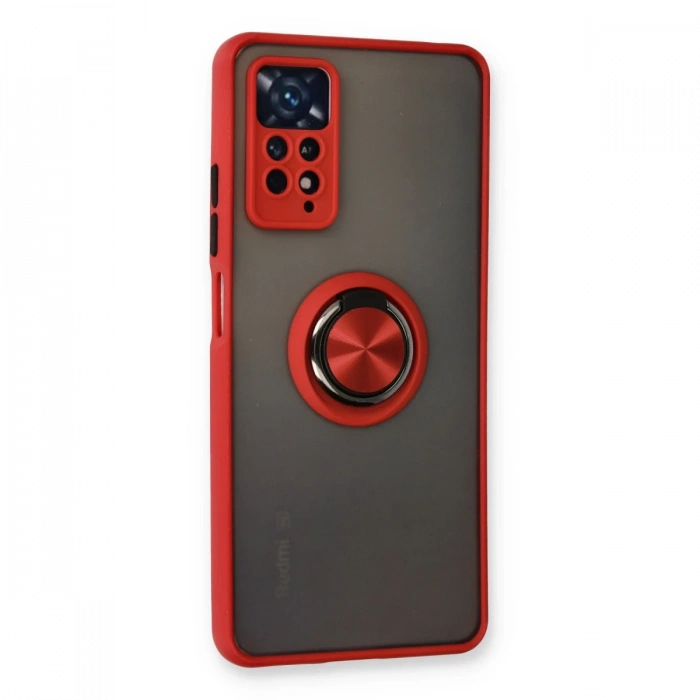 Xiaomi Redmi Note 11 Pro Kılıf Montreal Yüzüklü Silikon Kapak - Kırmızı