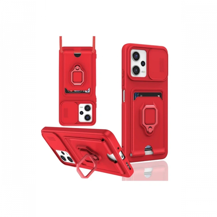 Xiaomi Redmi Note 12 Pro 5G Kılıf Zuma Kartvizitli Yüzüklü Silikon