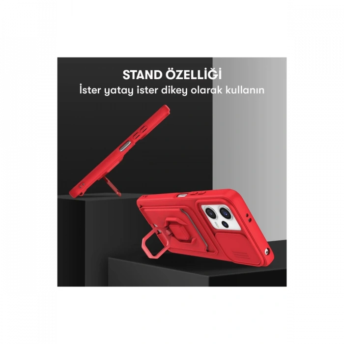 Xiaomi Redmi Note 12 Pro 5G Kılıf Zuma Kartvizitli Yüzüklü Silikon