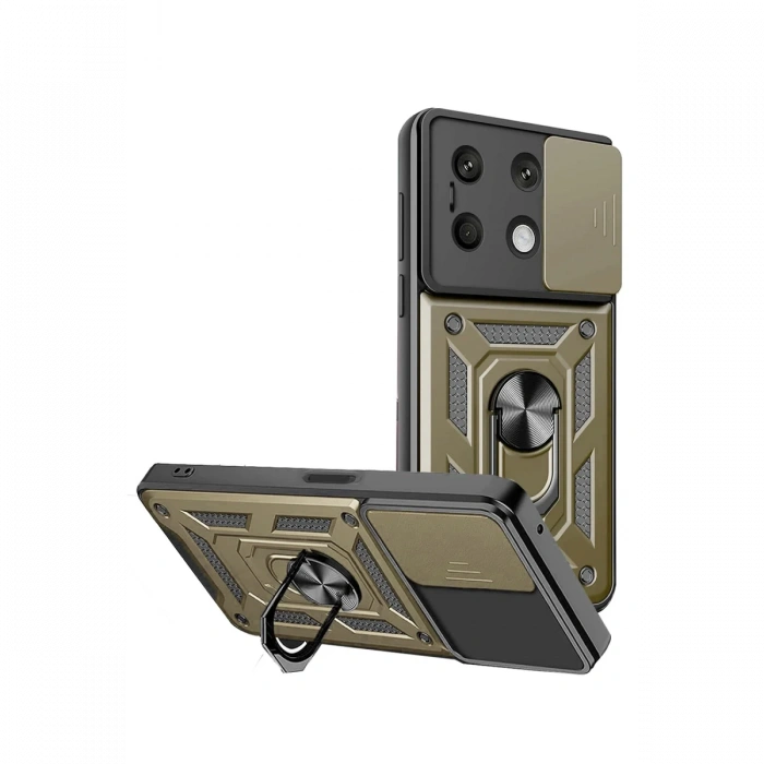 Xiaomi Redmi Note 13 4G Kılıf Pars Lens Yüzüklü Silikon - Gold