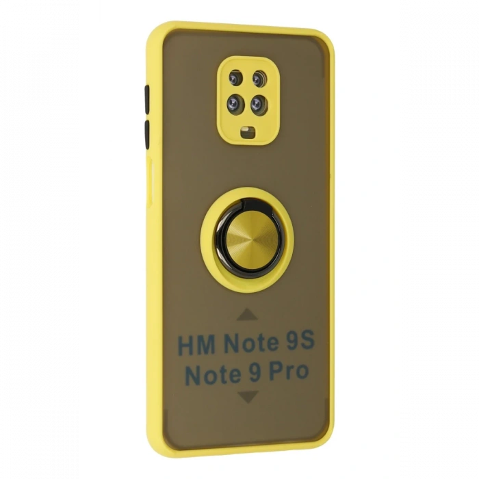 Xiaomi Redmi Note 9 Pro Kılıf Montreal Yüzüklü Silikon Kapak