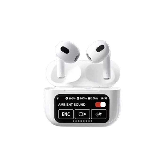 Karler Bass A10 Pro Aktif Gürültü Engelleyici Özellikli Dijital Ekranlı Airpods Bluetooth Kulaklık - Beyaz