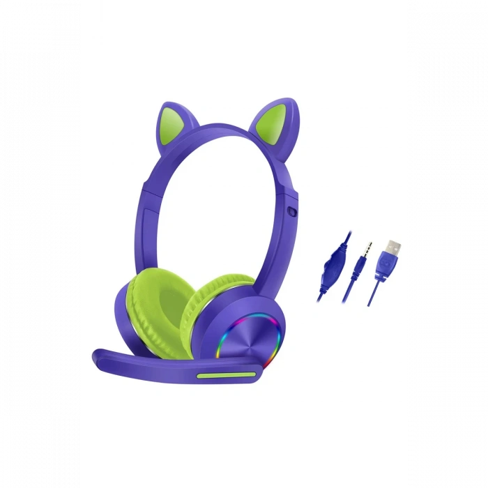 Karler Bass AKZ020 Kafa Üstü Işıklı Kedi Kulaklık