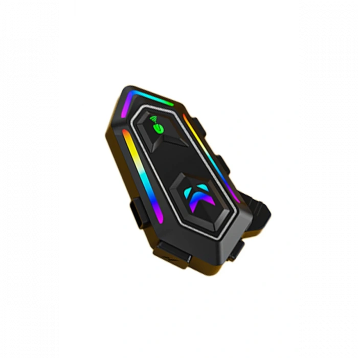 Karler Bass KRM2 RGB Motosiklet Sürücüleri İçin IPX6 Su Geçirmez Özellikli Kablosuz Bluetooth Kulaklık - Siyah