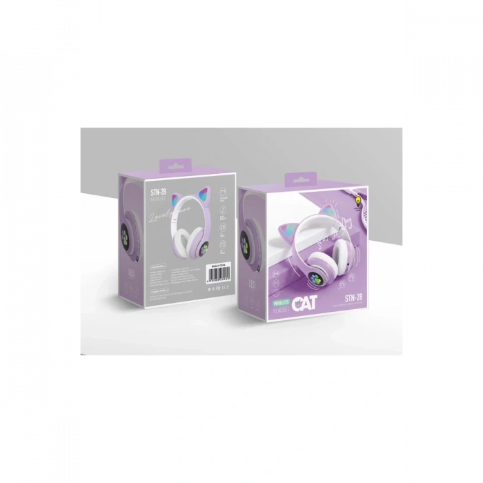 Karler Bass STN28 Kablosuz Kedi Kulaklık - Lila